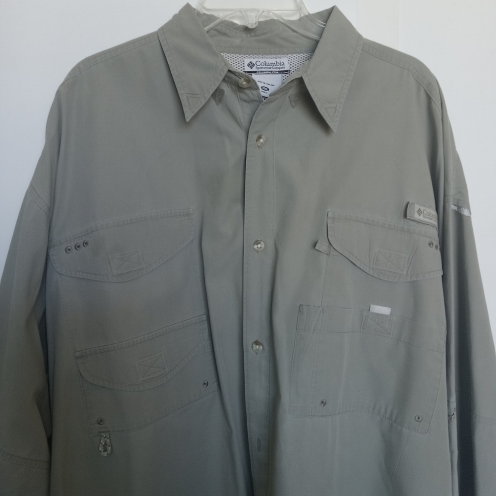 Columbia Men's Gray Button Down Shirt  Size 3XL